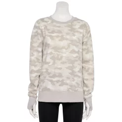 Women's Tek Gear® Ultrasoft Fleece Sweatshirt -Tek Gear store 6119993 Beige White Camo