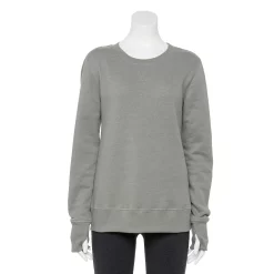 Petite Tek Gear® Ultrasoft Fleece Crewneck Sweatshirt -Tek Gear store 6120169 Charcoal